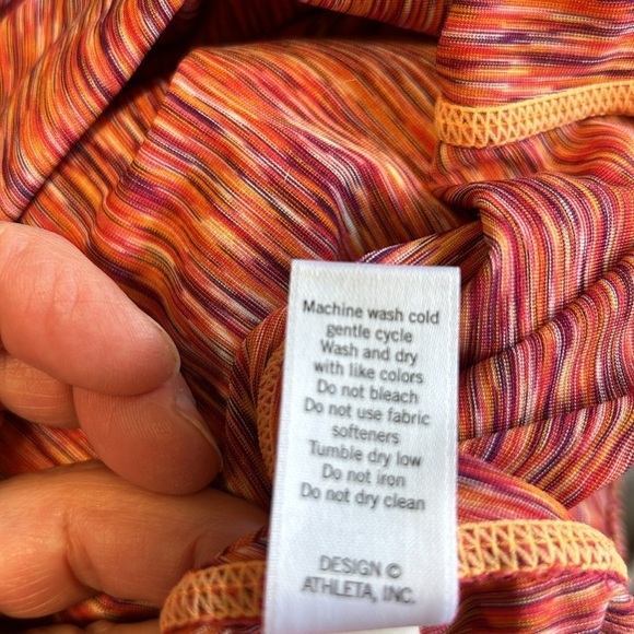 Athleta Gem Pop Space Dye Run Tank Tops size Medium Orange Multi Color - Picture 7 of 8